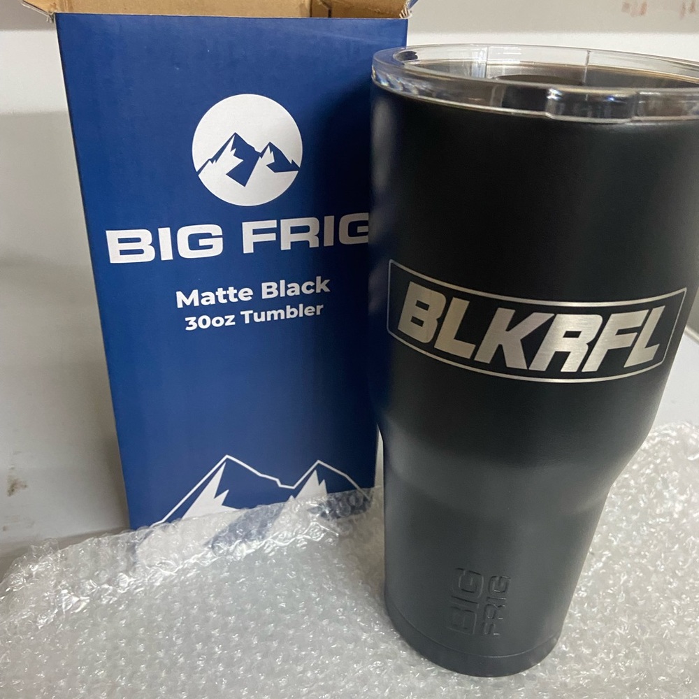 BIG FRIG Black Riffle Matte Black 30oz Tumbler - BLKRFL Logo